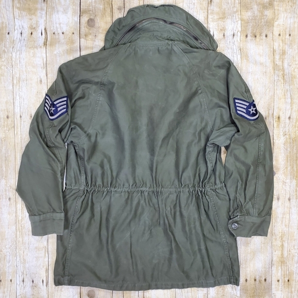 Vtg 1961 USAF Air Force Field Jacket Size Sm Reg Cotton Sateen Rollaway Hood EUC - Picture 5 of 12